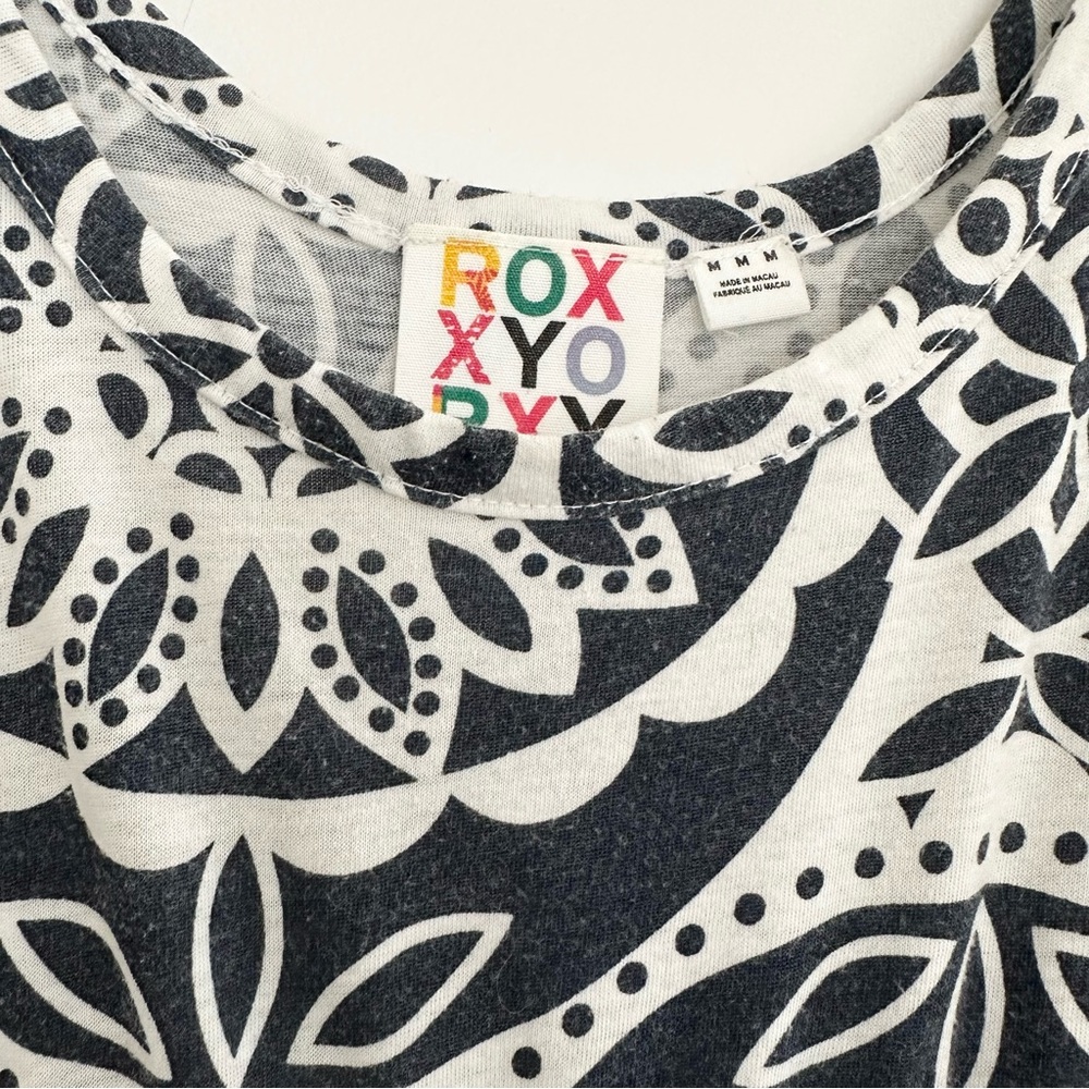 Roxy Navy & White Floral Sleeveless Tank Top Sun Dress- Beach Vacation Surf - Picture 7 of 12